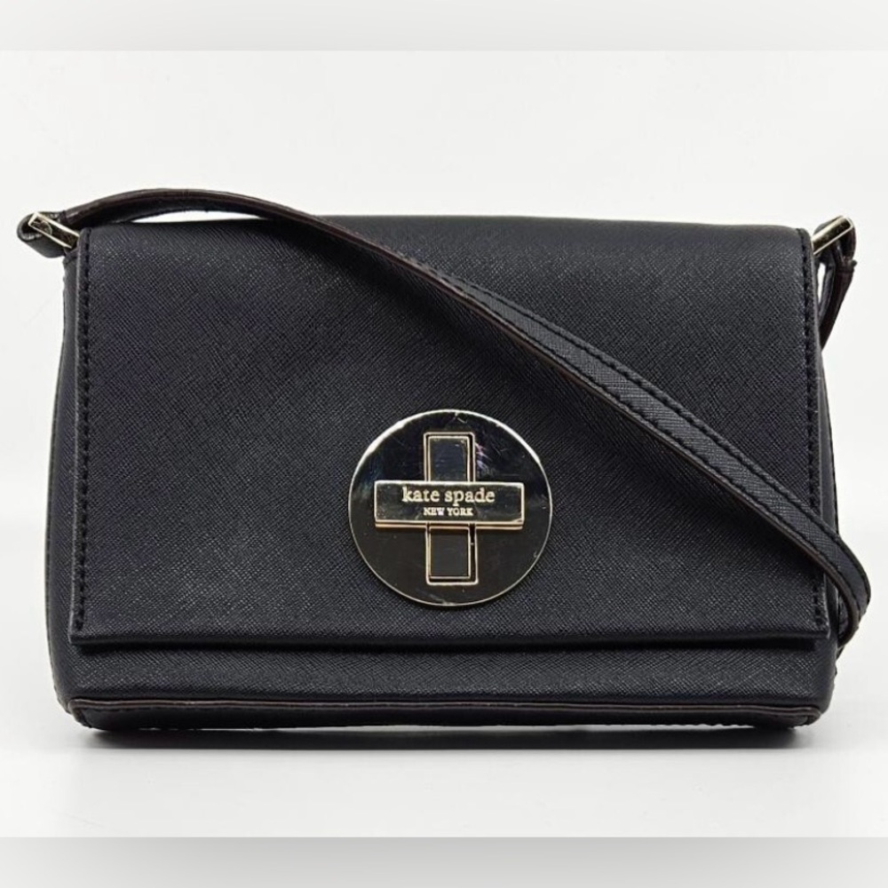 Kate Spade Black Newbury Lane Sally Leather Crossbody Shoulder Bag